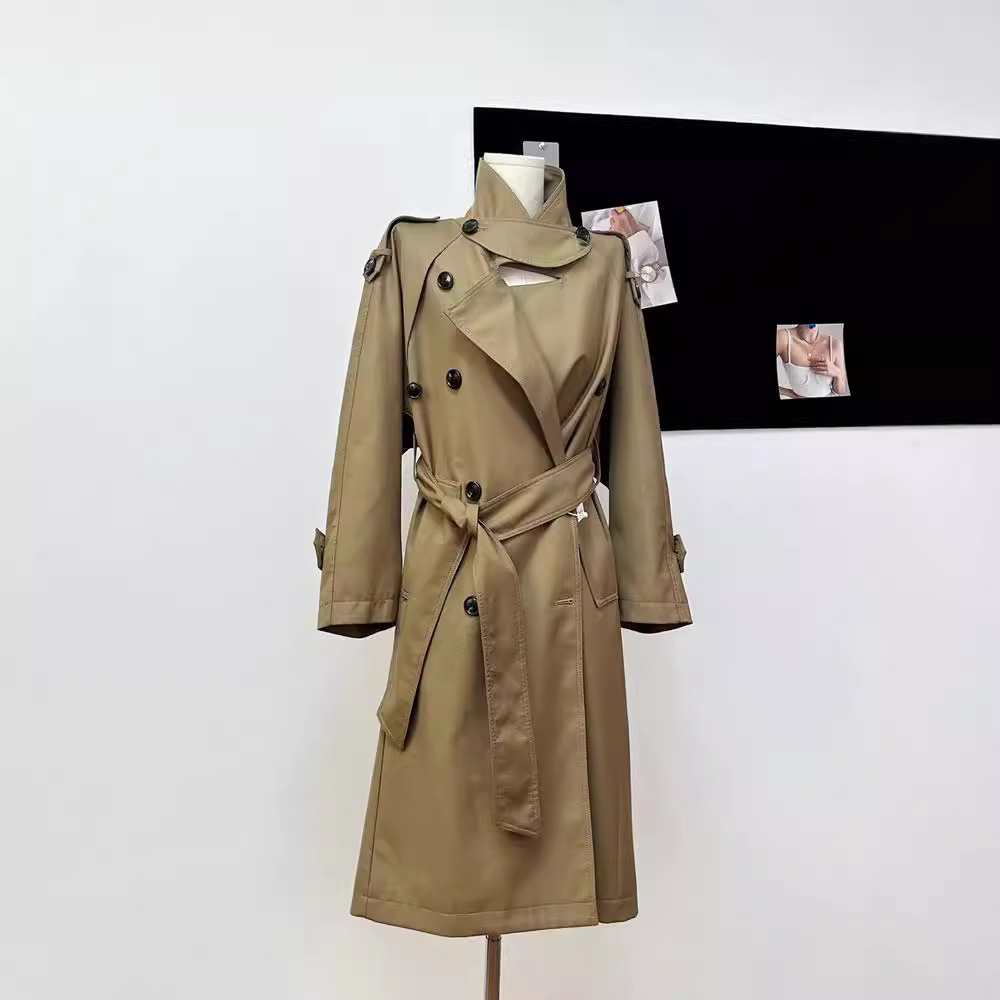 Parisian Dream Oversized Lapel Double-Breasted Mid-Length Elegant Trench Coat for Women (High Street Style)