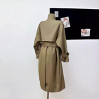 Parisian Dream Oversized Lapel Double-Breasted Mid-Length Elegant Trench Coat for Women (High Street Style)
