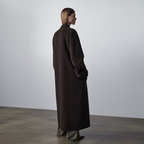 Spring and Autumn Cashmere Wool Trench Coat, Versatile, Over-the-Knee, V-Neck, Casual, Concealed Button, Double-Sided Wool Coat
