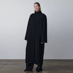 Spring and Autumn Cashmere Wool Trench Coat, Versatile, Over-the-Knee, V-Neck, Casual, Concealed Button, Double-Sided Wool Coat