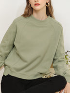 New winter and autumn version: Women’s padded sweatshirt with long sleeves, in a plain color, with a round neckline and a loose fit, in a Korean-style design.