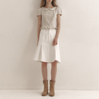 Women's wool midi skirt, 2025 autumn/winter new style, high-waisted winter skirt, petite fishtail skirt, A-line short skirt